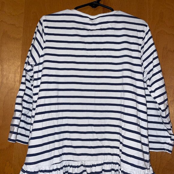 Mini Boden Girls Striped Long-Sleeve Dress With Multicolor Chevron Detail Size 8 - Picture 6 of 6